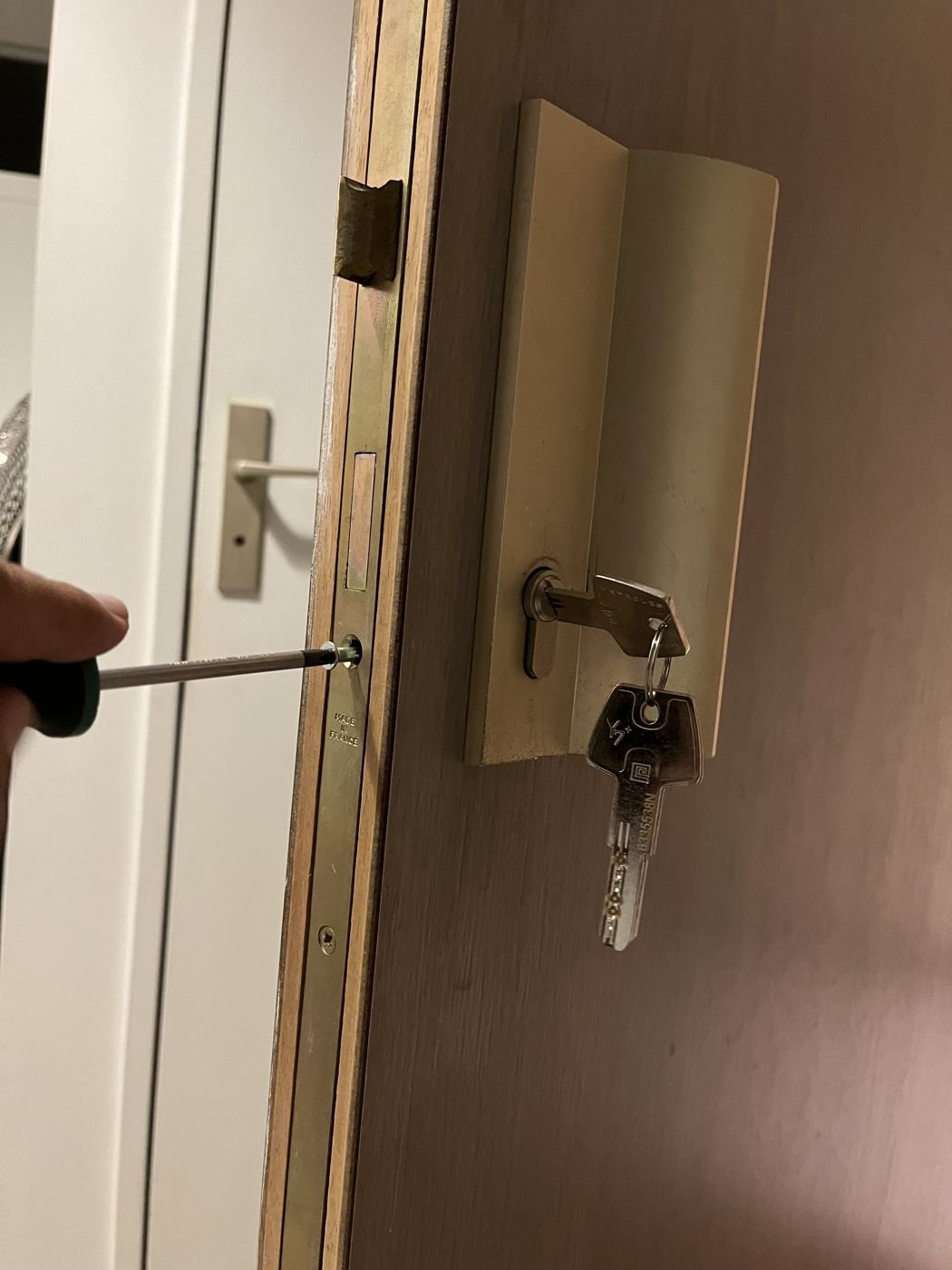 Door realigned and mechanism serviced — Paris