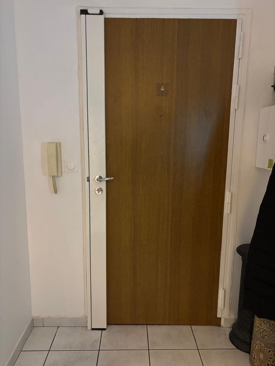 Door reinforcement post installed