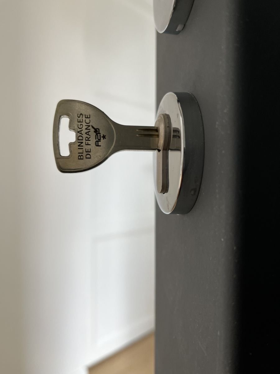 Reinforced plate & protected cylinder — building door