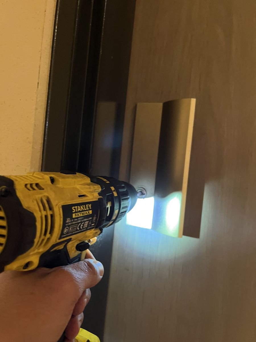 Lock installation in progress